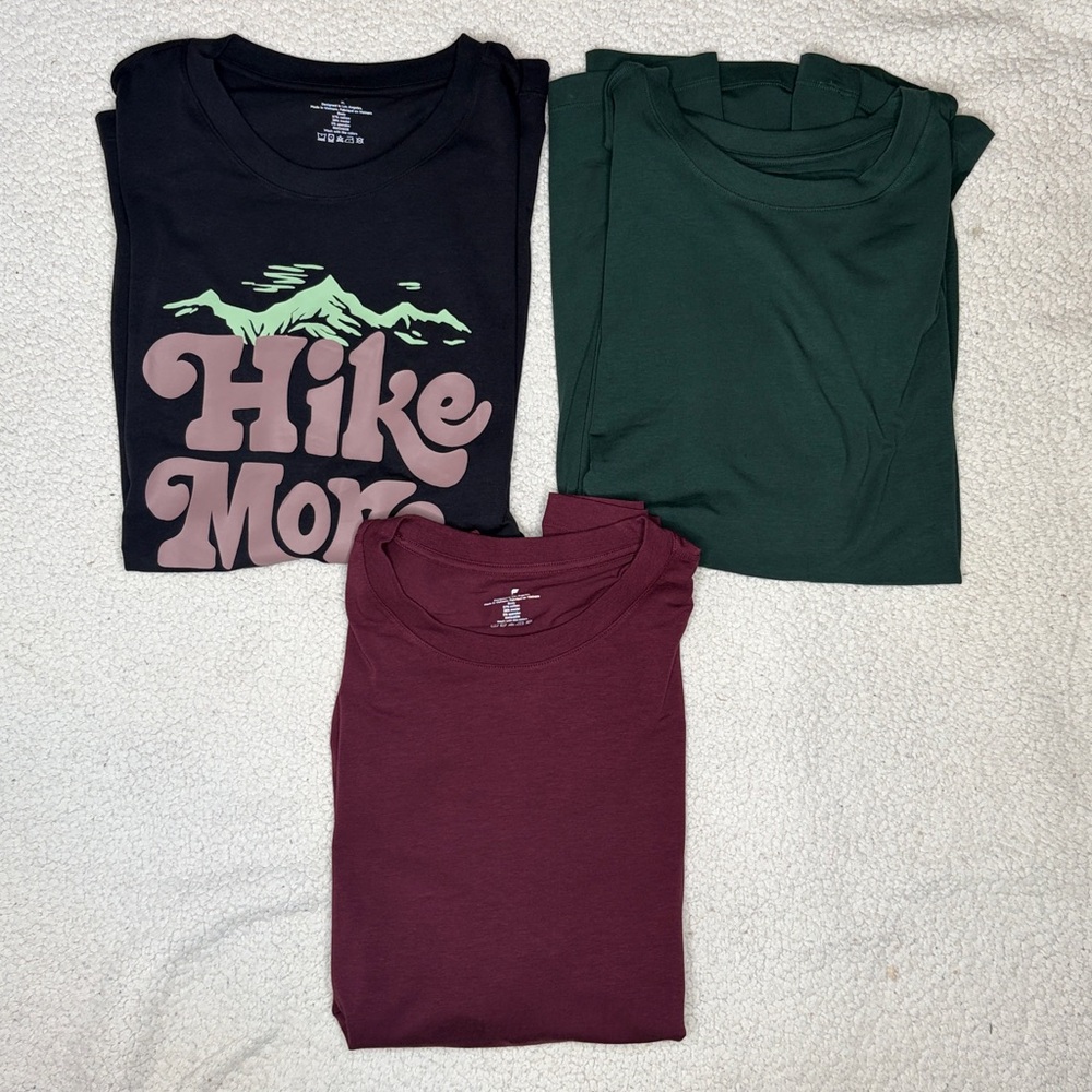 NWT Set of 3 Fabletics 24/7 T-Shirts: Size Extra Large